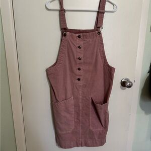Duluth Pink Button-Front Pinafore Dress
